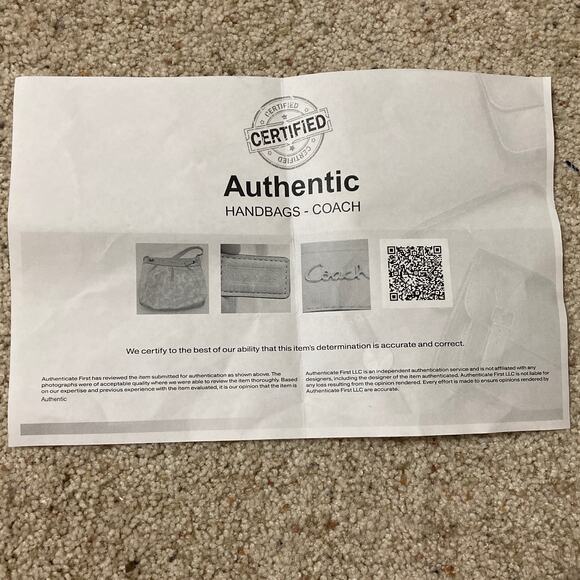 Coach 21021E Canvas silver signature print small shoulder bag ASIS - Picture 13 of 13